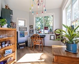 Bright living area with large windows in custom Dayton, MN accessory dwelling unit